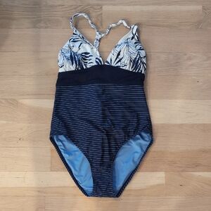 Carve Designs Navy and White One Piece Swimsuit
